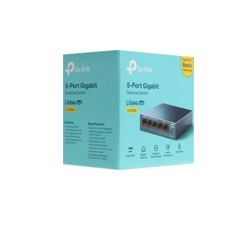 | Коммутатор TP-Link LS105G — 5-портовый Гигабитный свитч — фото 3