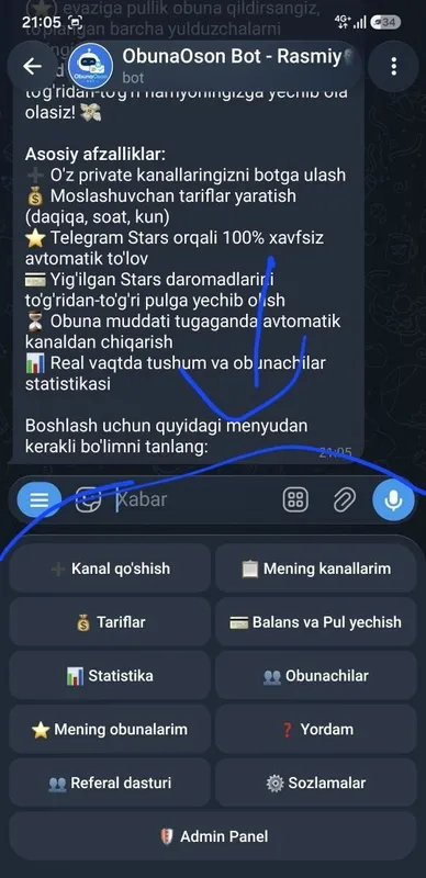 Telegram uchun professional botlar yaratib beraman 2