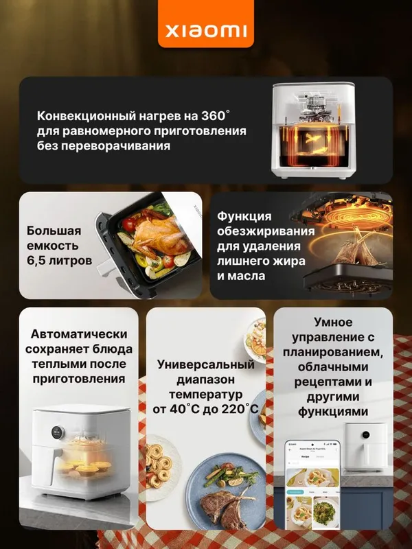Xiaomi aerogrill 6.5 litr. Smart. Аэрогриль xiaomi 6.5 литров. — фото 6