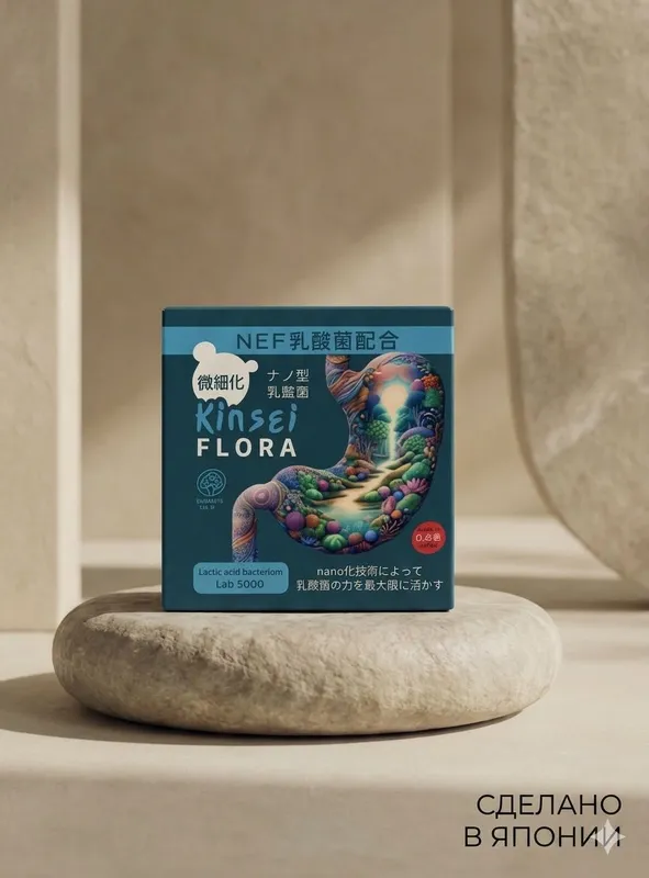 Kinsei Flora — пробиотик нового поколения для кишечника и иммунитета.