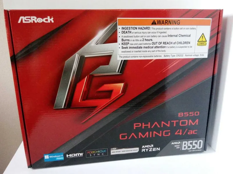 ASRock Phantom Gaming 4/ac B550 Wi-Fi материнская плата для AMD AM4 1 ASRock Phantom Gaming 4/ac B550 Wi-Fi материнская плата для AMD AM4 1
