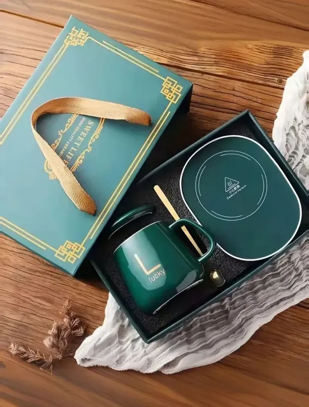Кружка керамическая с подогревом и подставкой подарочная — фото 2 Кружка керамическая с подогревом и подставкой подарочная — фото 2