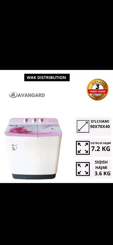 Avangard yarim avtomat kir yuvadigan mashina Ishlatilgan Dostavka yoʻq