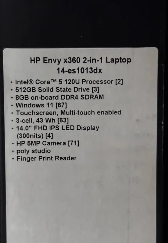 HP Envy X360 2-in-1 | Intel Core 5 - 120U DDR4 8GB 512GB M.2 SSD — фото 7