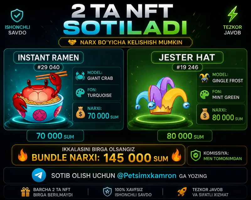 2 Ta nft Arzon narxda
