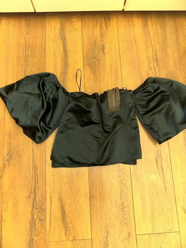 Топ zara women темно зелёный,вечерний