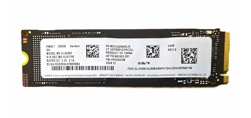 Tezkor M.2 SSD Samsung 256GB OEM Tezkor M.2 SSD Samsung 256GB OEM