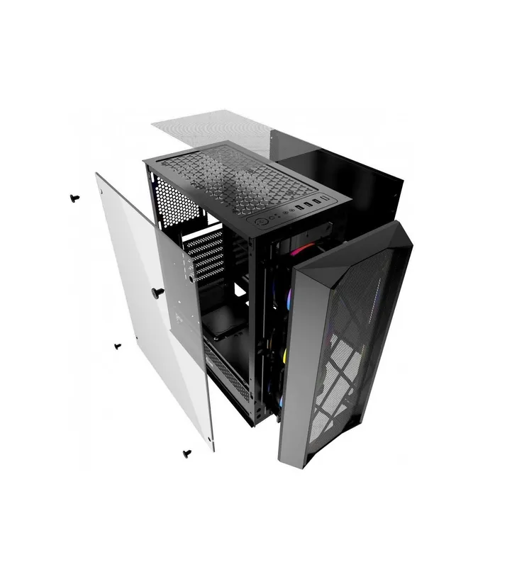 { Powercase +3xCooler RGB kompyuter korpusi 3 { Powercase +3xCooler RGB kompyuter korpusi 3