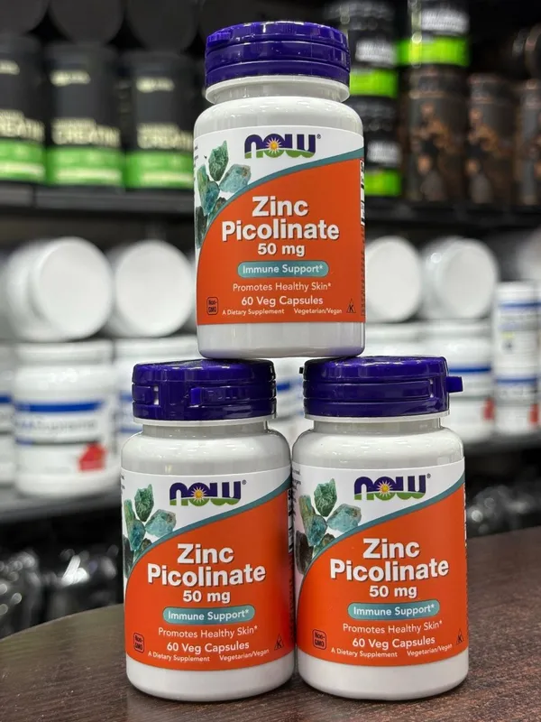 NOW Zinc Picolinate 50mg 60 Veg Capsules – Original, Yangi (USA) NOW Zinc Picolinate 50mg 60 Veg Capsules – Original, Yangi (USA)