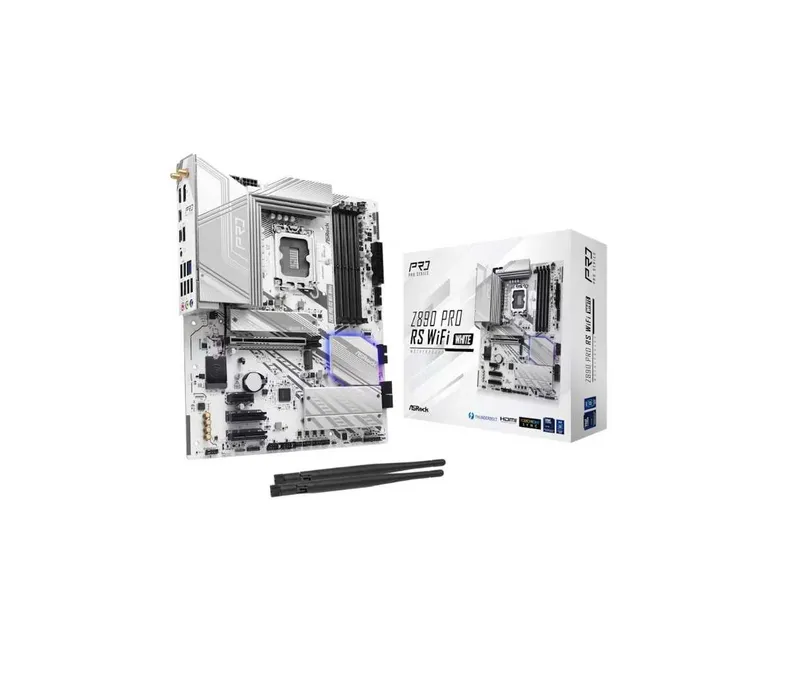 { Материнская плата AsRock Z890 Pro RS WiFi 4xDDR5 LGA1851 White — фото 1