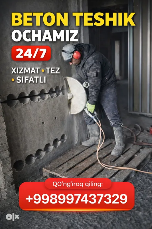 Beton teshish va eshik ochish hizmati