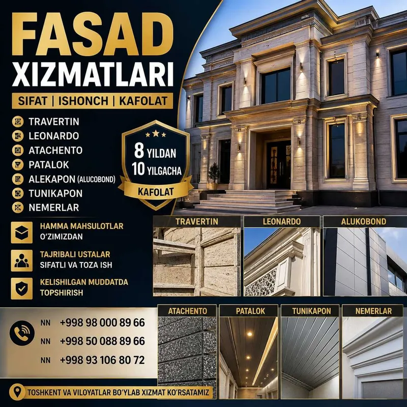 Fasad ishlari | Travertin | Leonardo | Alukobond