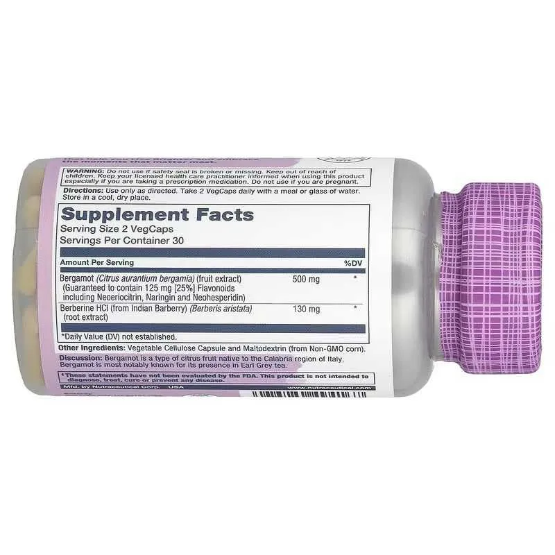 Solaray Bergamot бергамот, 60 растительных капсул 3
