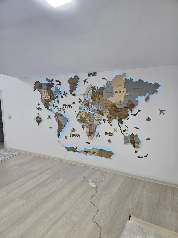 Uy va ofisingizni , 3D dunyo xaritasi bilan bezang — фото 1