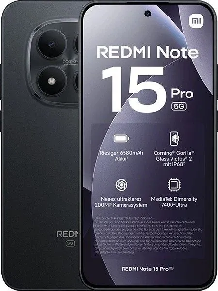 Смартфон Xiaomi Redmi Note 15 Pro 5G 8/512GB Black (Черный)