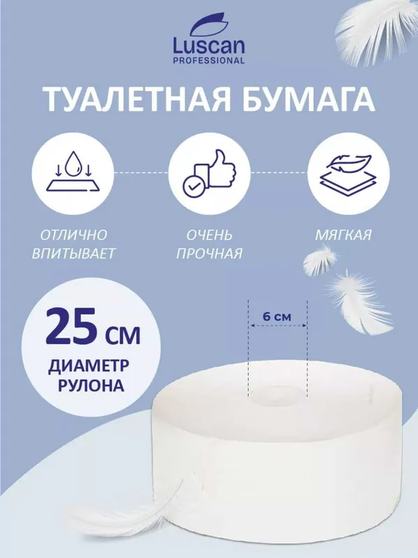 Бумага туалетная в рулонах Professional 1-слой,6 рулонов по 480 метров — фото 2