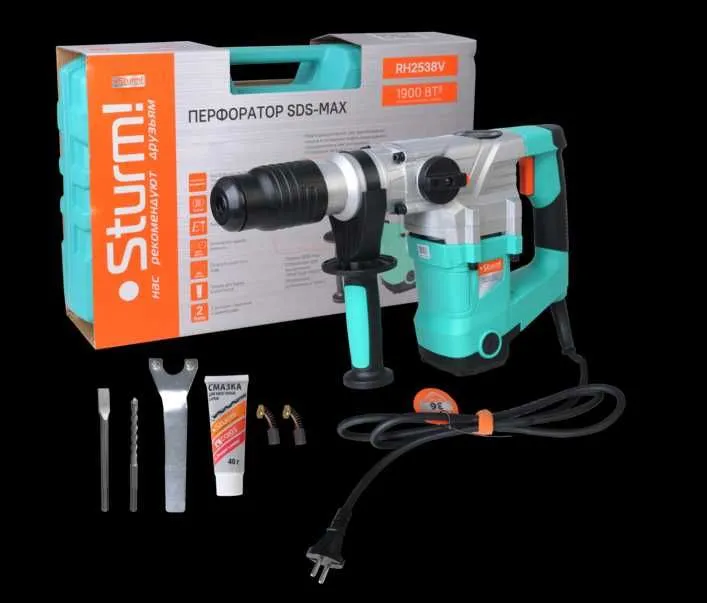 Перфоратор SDS MAX 1.9кВт50Дж.590Об.мин 4000Уд.мин. 2 режима. Брон.Дв.
