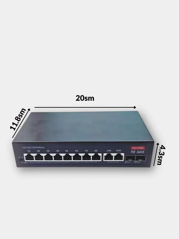 POE switch (GB) 8PORT, 2UPLINK, 2SFP / Пое свитч ГБ 8 порт 2 СФП 2 POE switch (GB) 8PORT, 2UPLINK, 2SFP / Пое свитч ГБ 8 порт 2 СФП 2