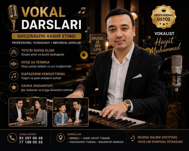 Professional vokalist ustozdan vokal darslari 1 Professional vokalist ustozdan vokal darslari 1