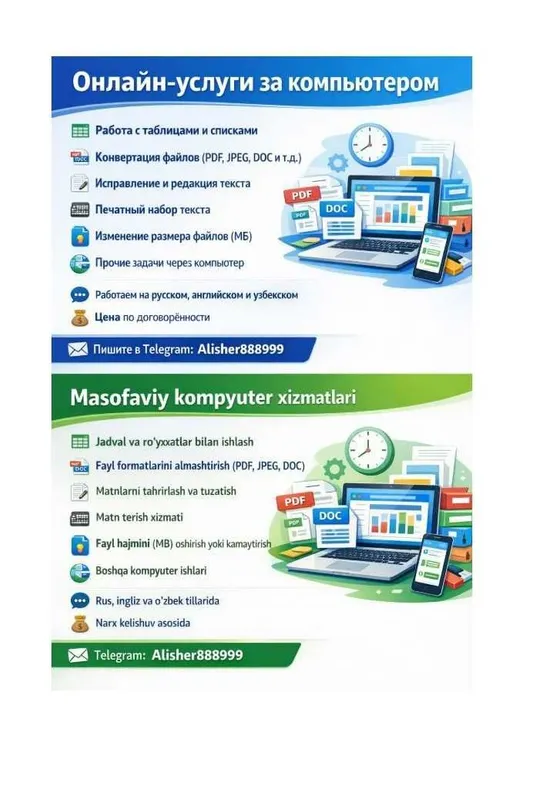 Онлайн-компьютерные услуги, Masofaviy kompyuter xizmatlari