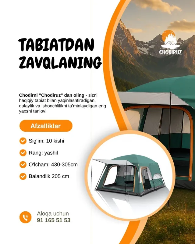 Chodir ijara 250.000 so'm I Палатка на прокат 250.000 so'm 2 Chodir ijara 250.000 so'm I Палатка на прокат 250.000 so'm 2