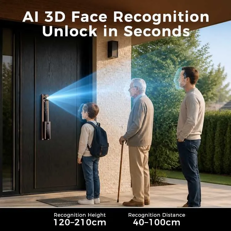 Умный замок, Электронный замок, Для любой двери, Smart lock, Face id 5 Умный замок, Электронный замок, Для любой двери, Smart lock, Face id 5
