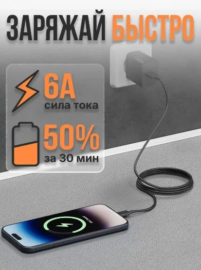 USB Type-C kabeli 1 metr, tezkor zaryadlash 2