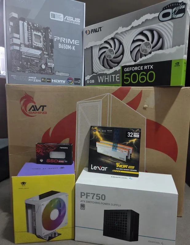 Мощный игровой ПК на AM5 (RTX 5060/Ryzen 5 7500F/DDR5 32GB На Гарантии