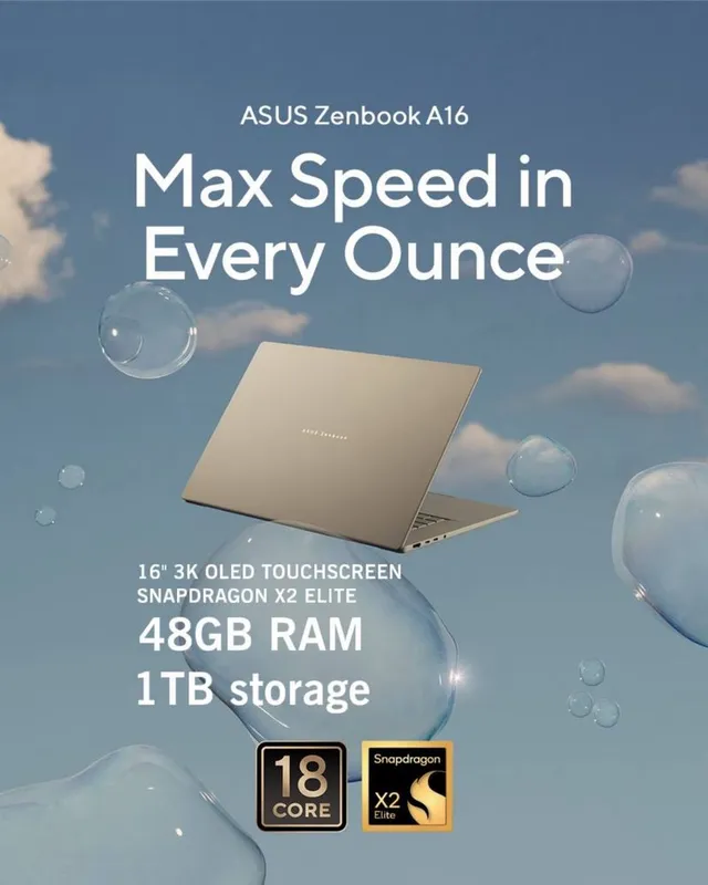 ASUS Zenbook A16 4.45Ghz/RAM 48GB/1TB/16 3K/120Hz Touch 1 ASUS Zenbook A16 4.45Ghz/RAM 48GB/1TB/16 3K/120Hz Touch 1