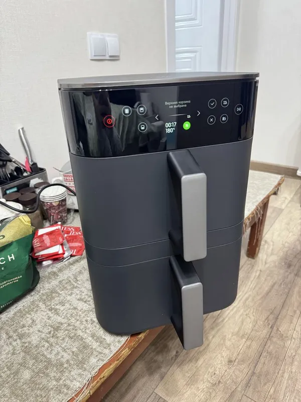 Фритюрница-аэрогриль Xiaomi Dual Zone Air Fryer 12L Global (черный) 2 Фритюрница-аэрогриль Xiaomi Dual Zone Air Fryer 12L Global (черный) 2