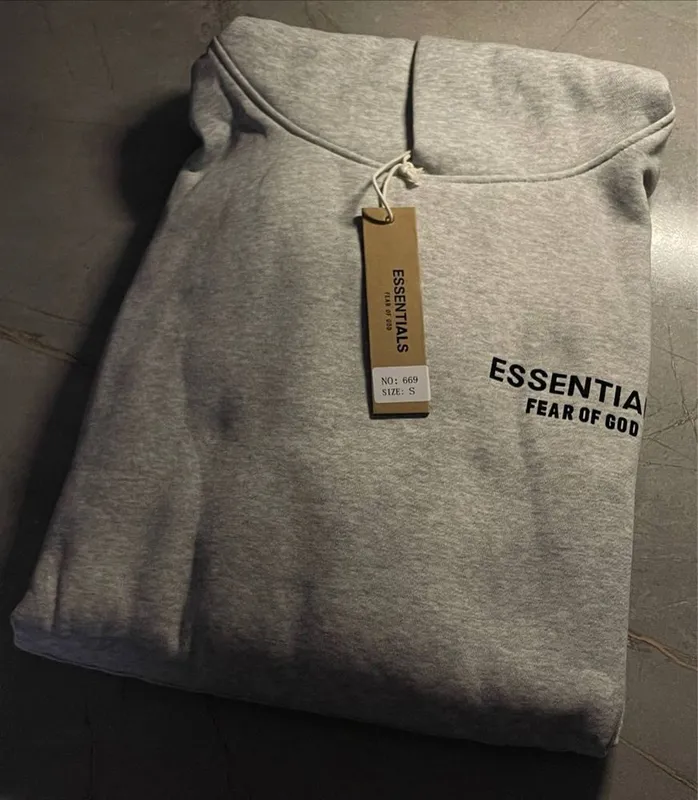 Худи ESSENTIALS серое / Oversize / Премиум качество — фото 2
