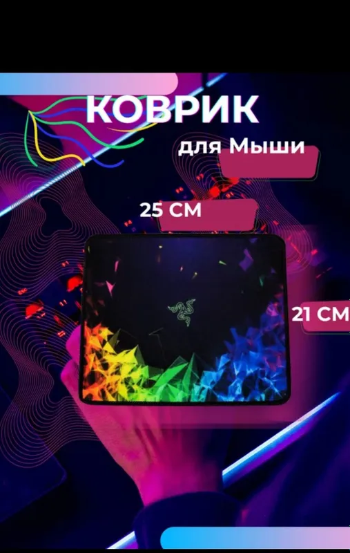 Коврик для мыши, 21 см х 25 см, нескользящая резина, прошитые края. 2 Коврик для мыши, 21 см х 25 см, нескользящая резина, прошитые края. 2