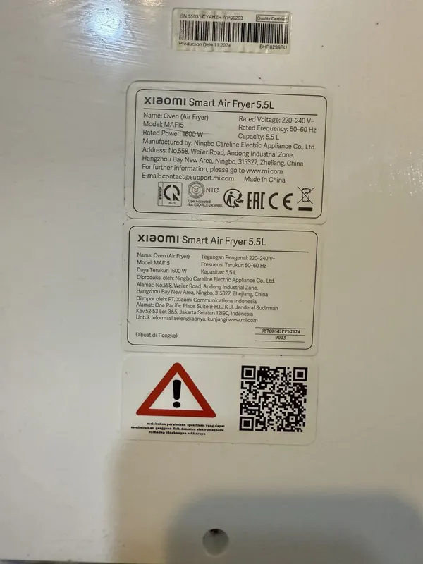 Аэрогриль 5,5 л. Xiaoml Smart Air Frier 5.5 L — фото 2