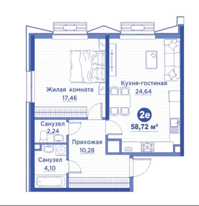 Продаётся 2-комнатная квартира в ЖК Regnum Plaza 2