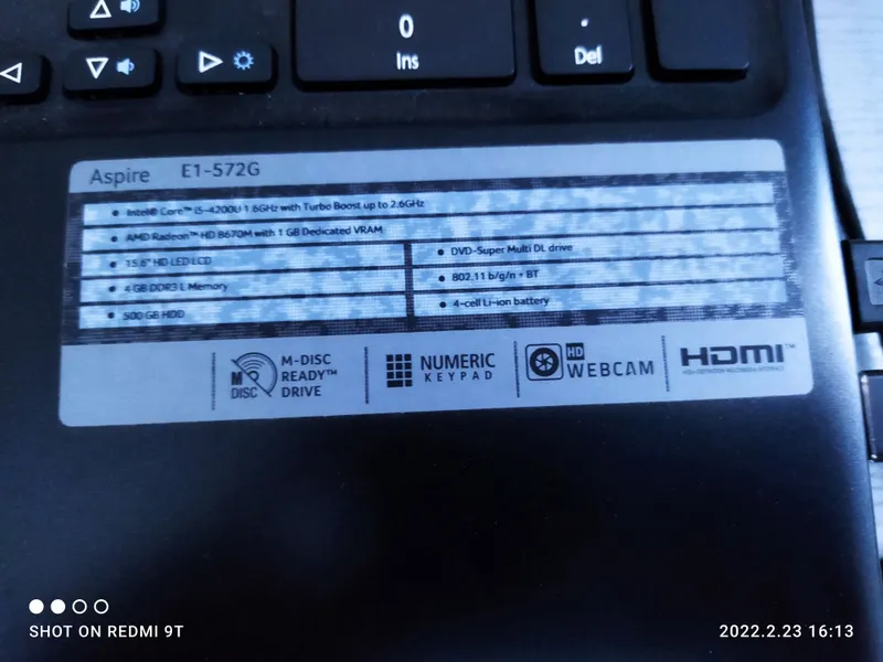 Acer Aspire E1-572G – ҳолати ало, қўшимча мишка ва клавиатура билан — фото 2