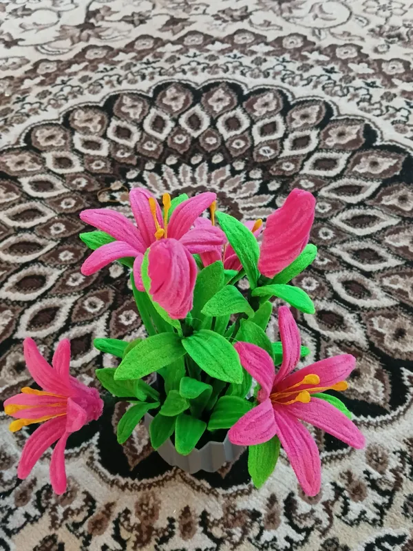 Qoʻl mehnati asosida sun'iy stol usti guli — фото 2