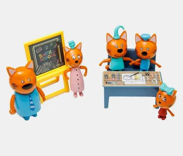 Детский игровой набор "Три Кота" школа, фигурки из мультфильма 3
