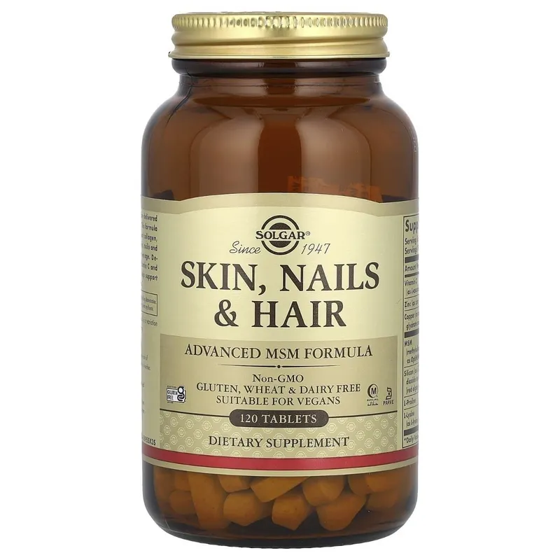 Витамин Красоты Skin Nails Hair Advanced MSM Formula Solgar- Кожа Ногт — фото 2