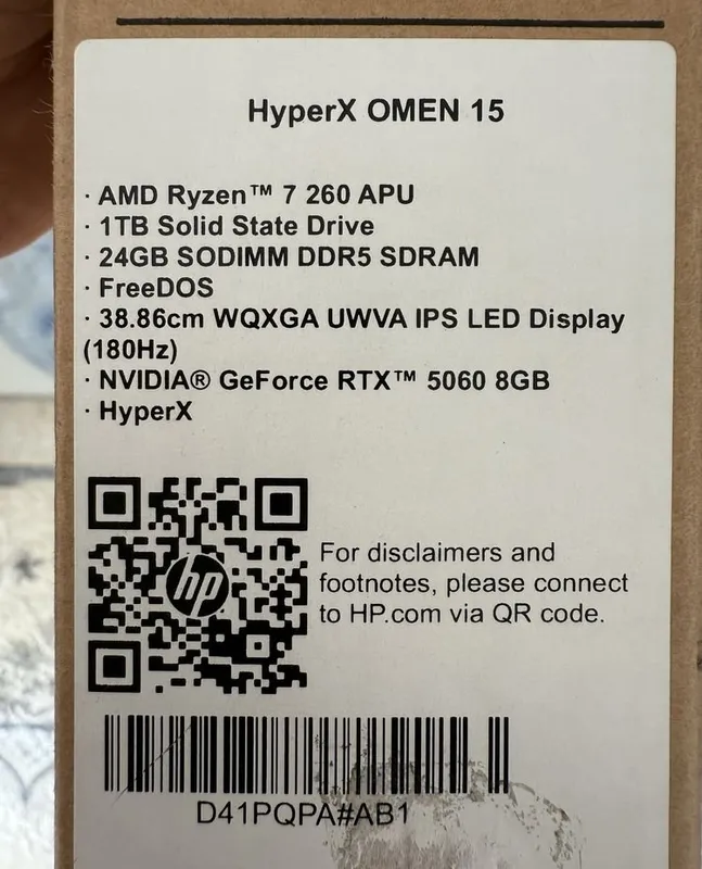 HP OMEN 15 Ryzen 7 RTX 5060 24GB RAM 1TB SSD 2 HP OMEN 15 Ryzen 7 RTX 5060 24GB RAM 1TB SSD 2