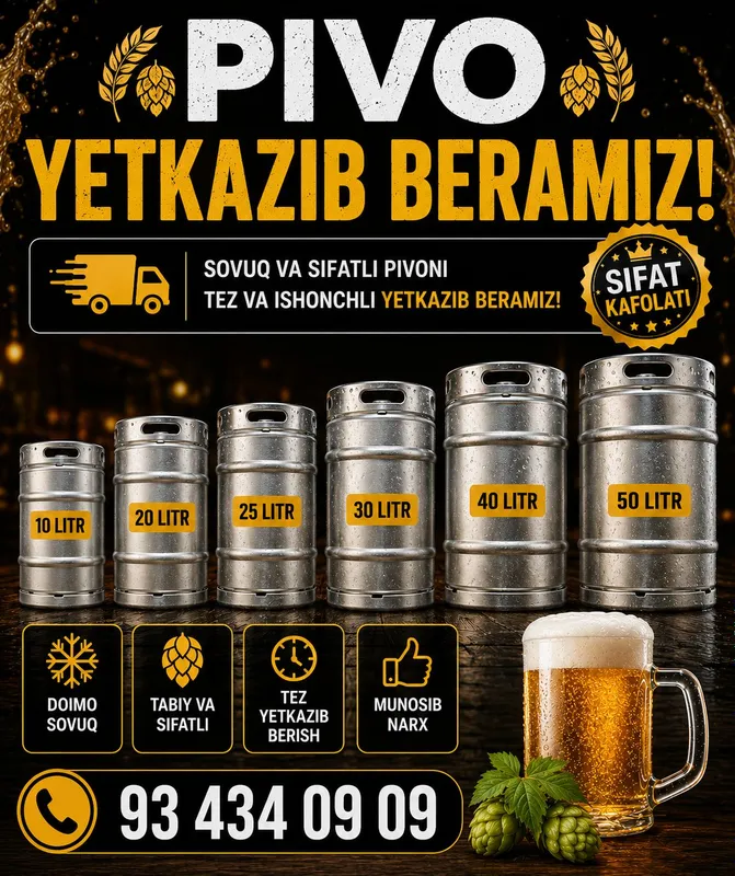 Pivo yetkazib berish xizmati 24/7
