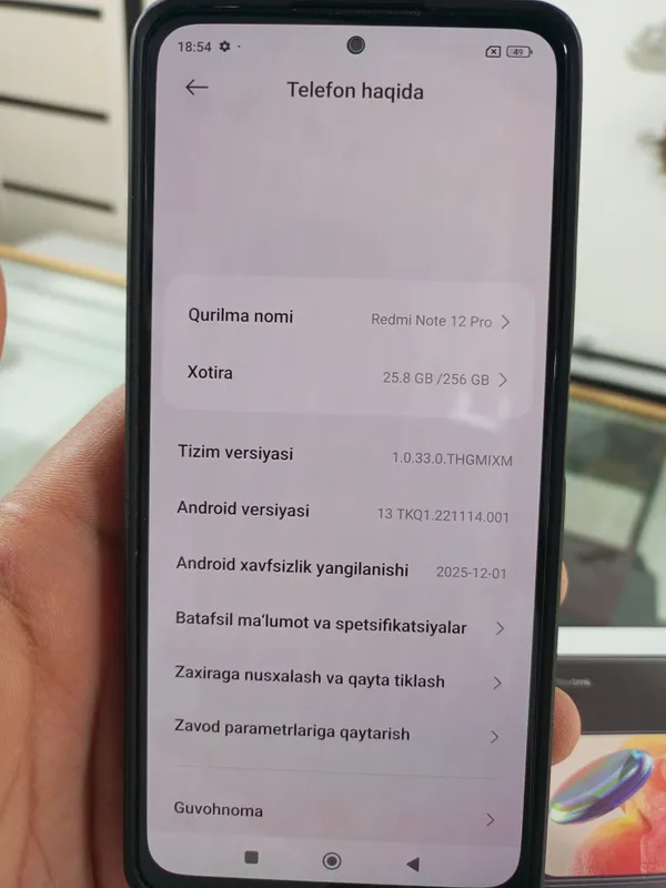 Redmi not 12 proʻ 1 oy kafolat beramiz 8 ga 256 li — фото 1