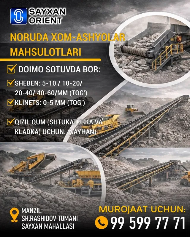 DOIMO SOTUVDA BOR:SHEBEN: 5-10 / 10-20/ 20-40/ 40-60/MM (TOG')