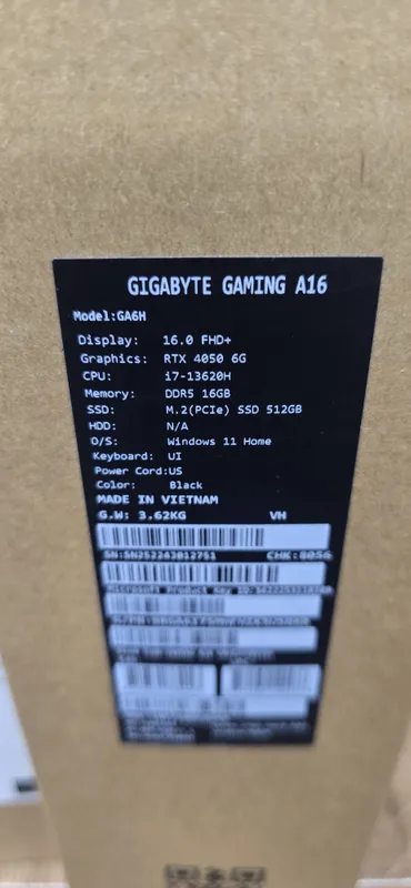 Gigabyte GAMING A16 3