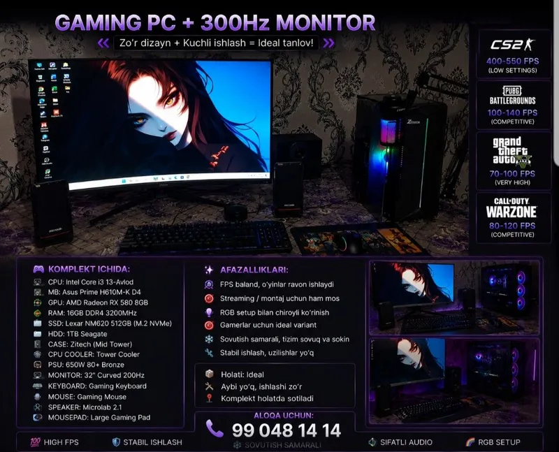 Oyin kompyuter full komplekt
