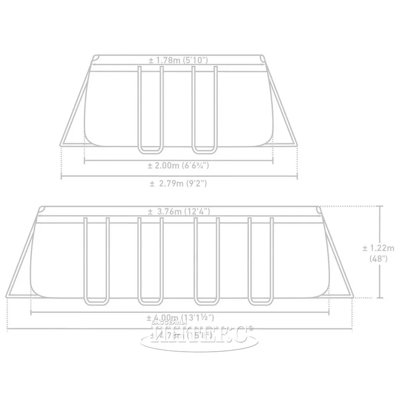 Бассейн Intex "Prism Frame Pool" 26790, каркасный, 400x200x122 см 2 Бассейн Intex "Prism Frame Pool" 26790, каркасный, 400x200x122 см 2