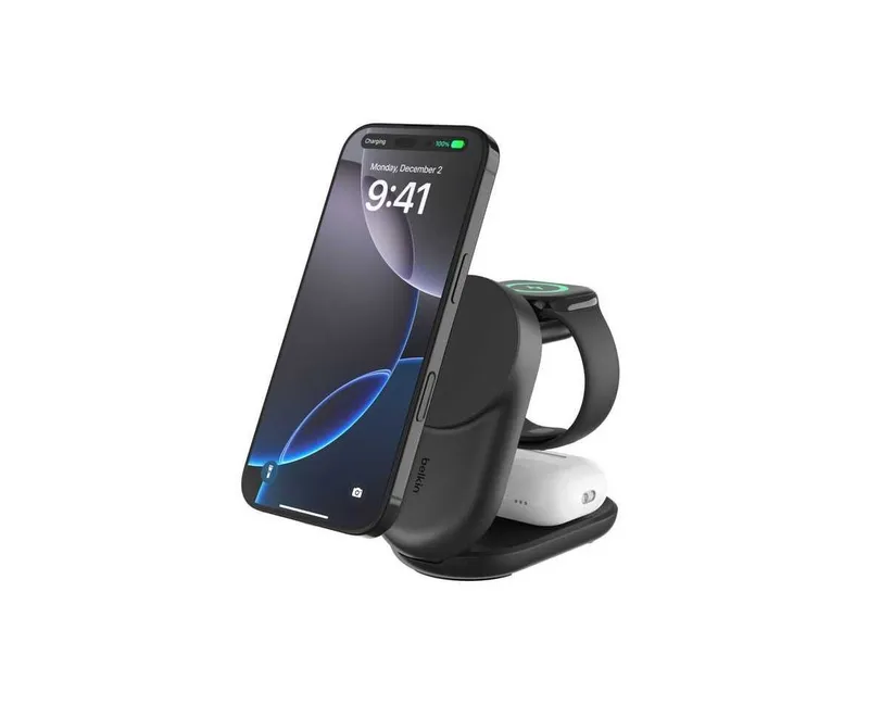 ( Беспроводное ЗУ BELKIN 25W Qi2 3-in-1 Foldable Charger Black ( Беспроводное ЗУ BELKIN 25W Qi2 3-in-1 Foldable Charger Black
