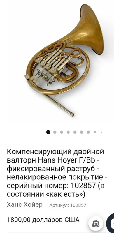 Валторна Hans Hoyer(двойная F/Bb) Торг есть! 2 Валторна Hans Hoyer(двойная F/Bb) Торг есть! 2