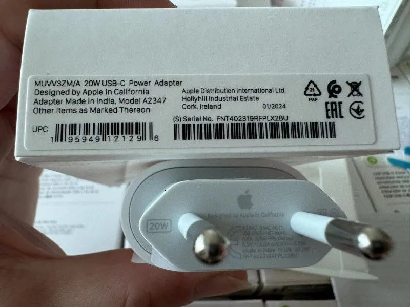 Адаптер 20w apple, блок питания, зарядка, для iphone, оригинал — фото 1