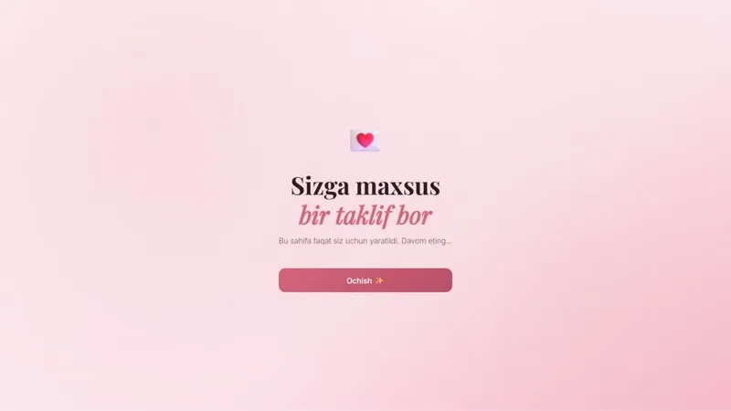 Juftingizni uchrashuvga ozgacha taklif qilish uchun maxsus sayt