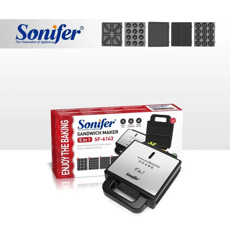 Тостер 5 в 1 Sonifer SF-6143, сменные панели, 1400 3 Тостер 5 в 1 Sonifer SF-6143, сменные панели, 1400 3